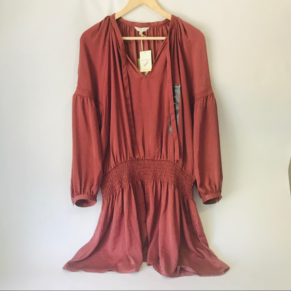 NWT Lucky Brand Pink Shirrec Dress